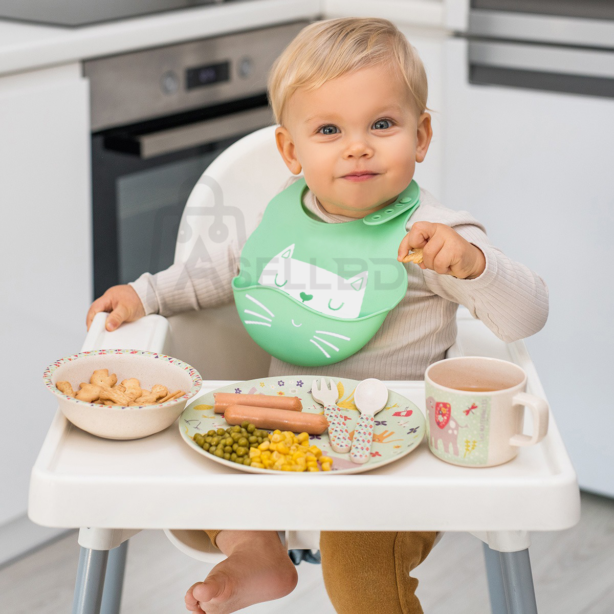 Silicone Baby Bibs with Food Catcher