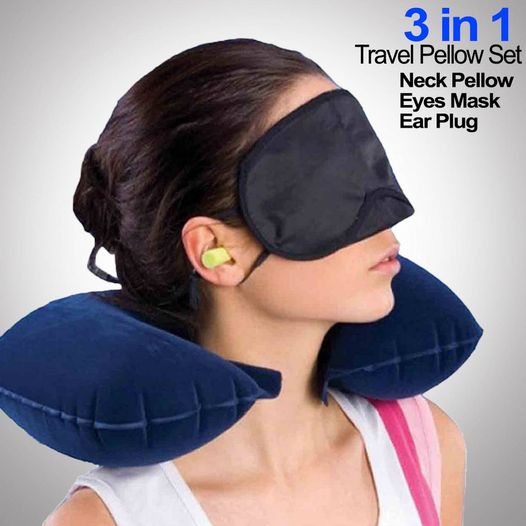 3 In 1 Travel Neck Pillow Set