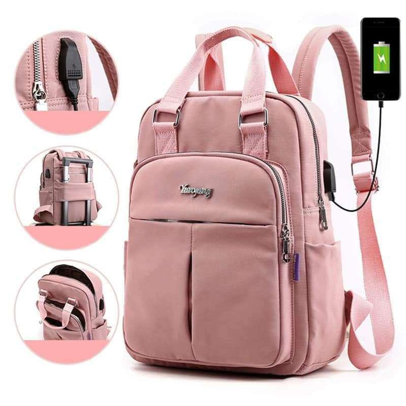 Anti Theft USB Charge Nylon Backpack