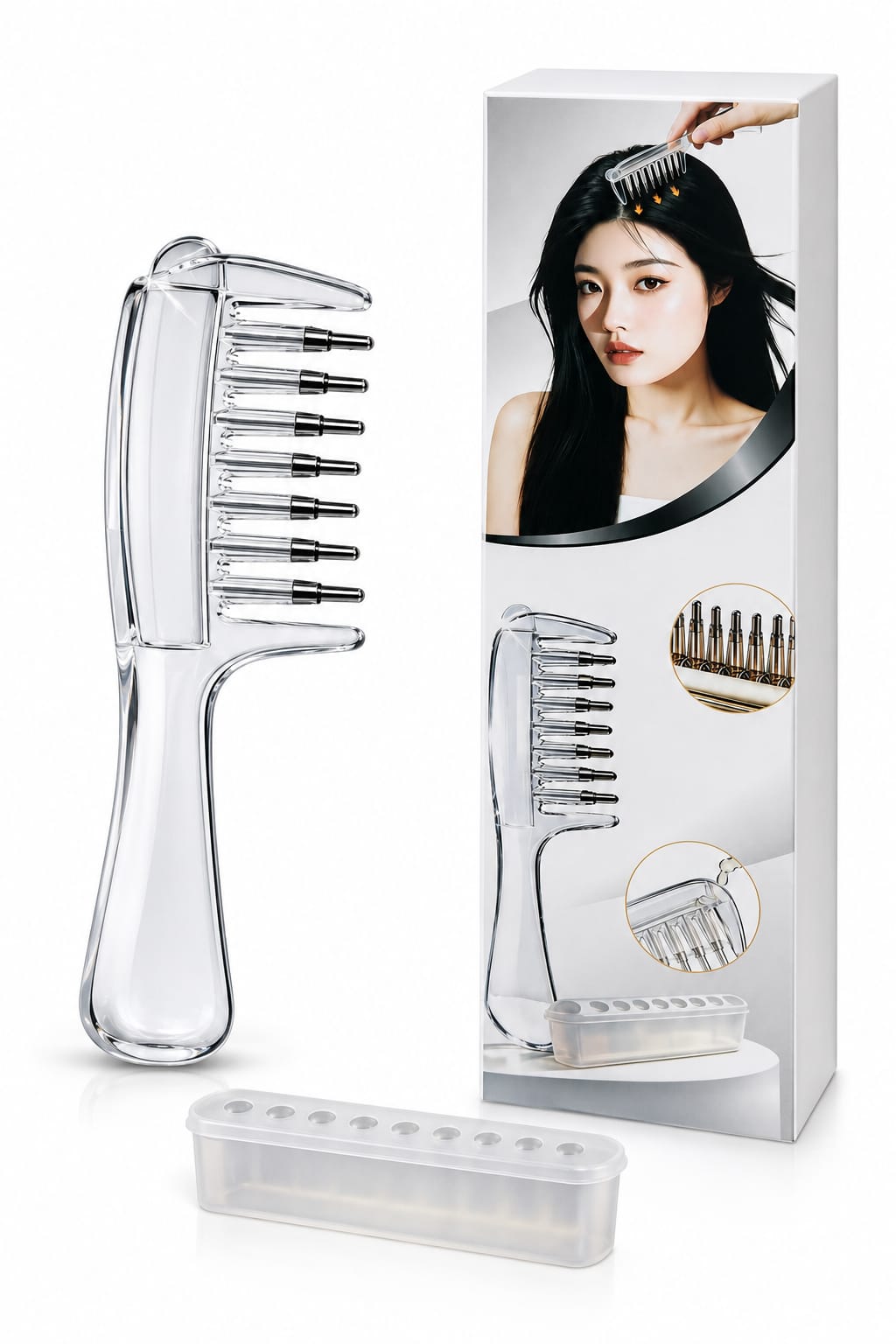 Automatic Hair Oil Applicator Comb – Scalp Massage & Hair Care Brush with Oil Dispenser